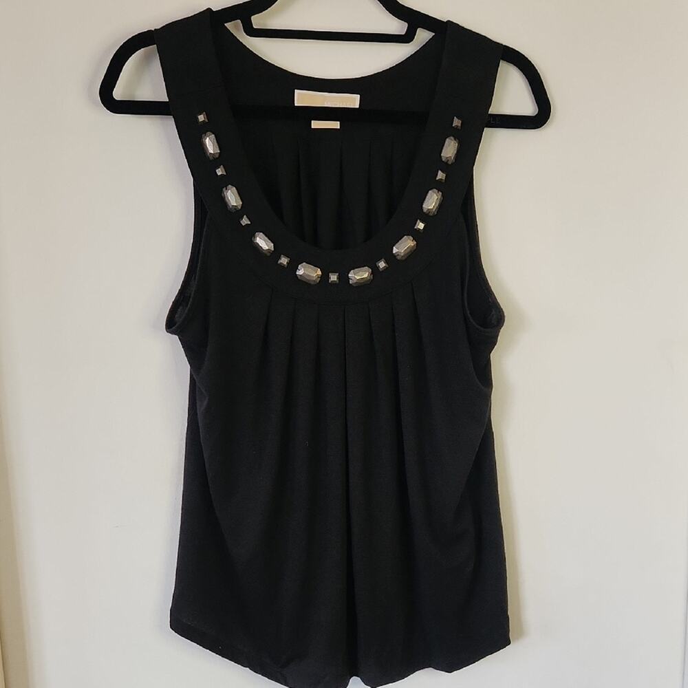 Michael Kors Black Embellished Tank Top
